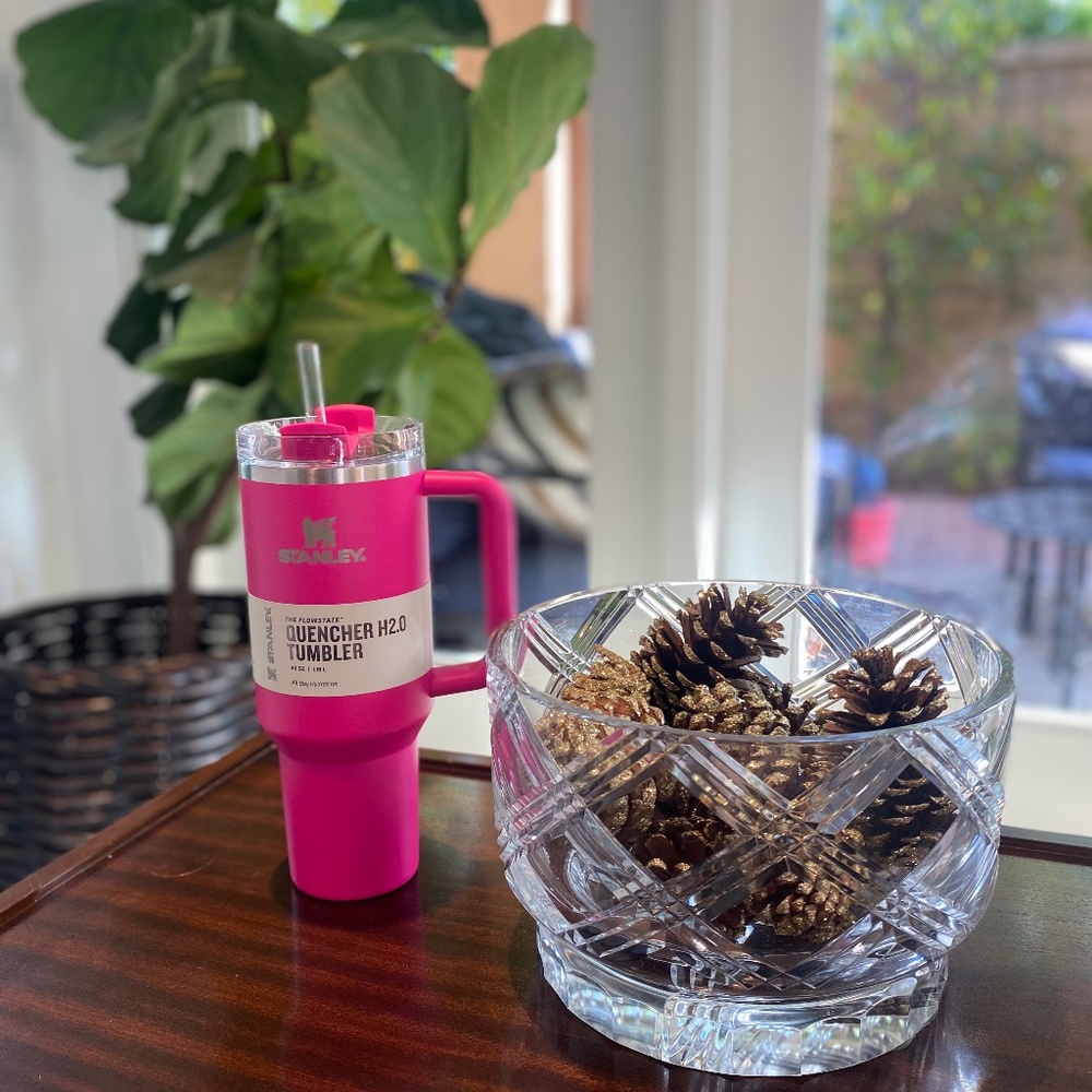 NWT SOLD OUT Barbie Pink Stanley 40 oz. Quencher H2.0 FlowState Tumbler Camelia